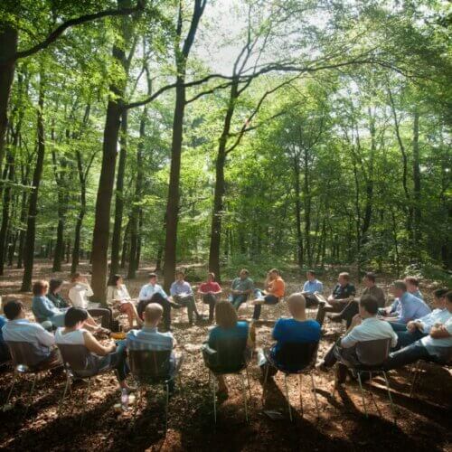 vergaderen in de natuur