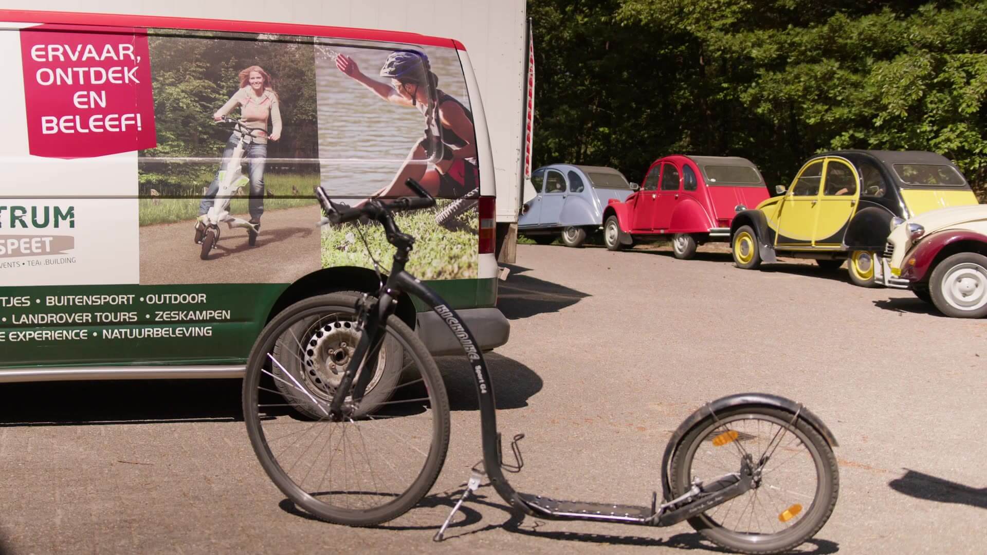 Geocache met verschillende voertuigen