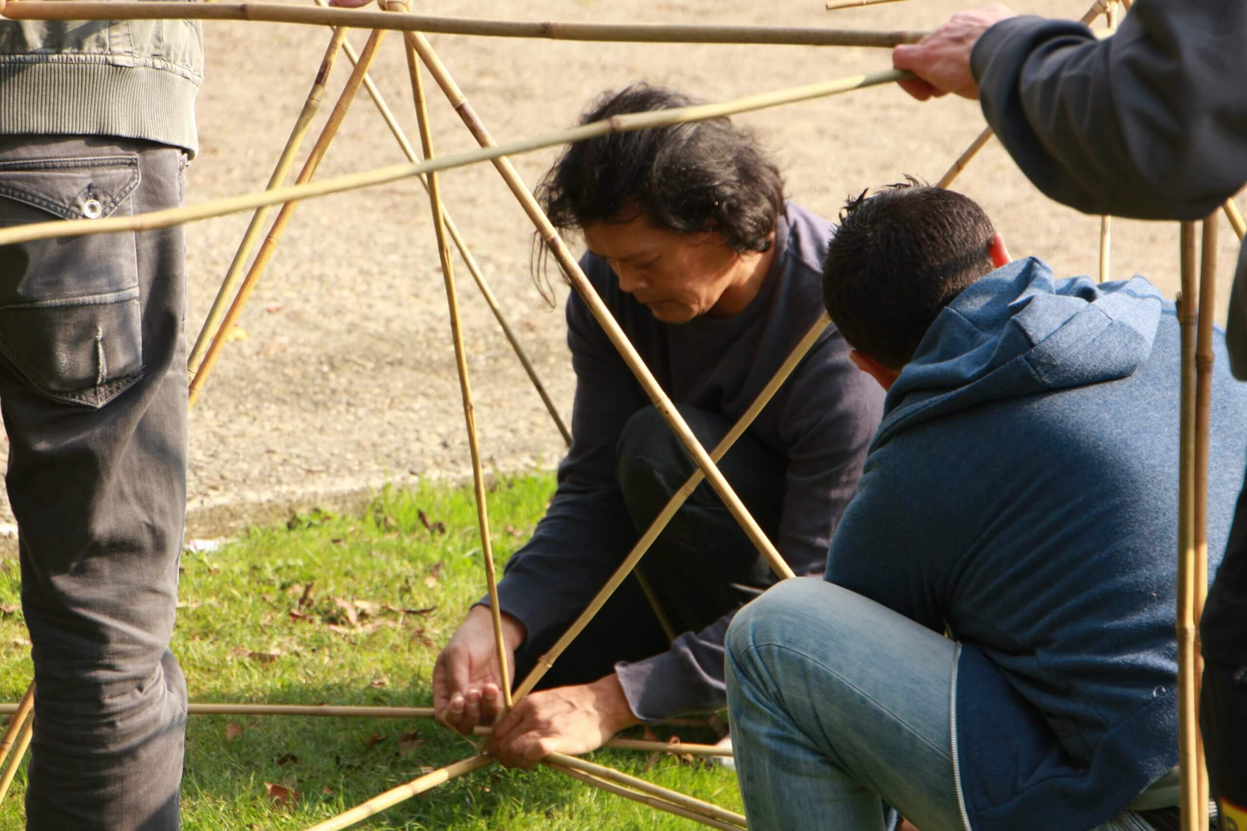 Foto van het bamboestieken